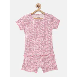 mackly Girls Abstract Printed Round Neck T-shirt With Shorts-picture-48