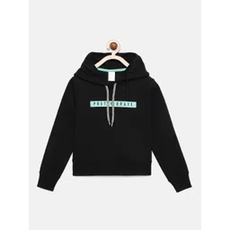 mackly Girls Black Printed Hooded Sweatshirt-picture-38