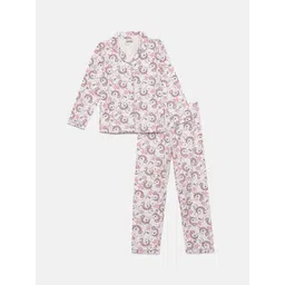 mackly Girls Conversational Printed Pure Cotton Night Suit-picture-35