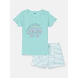 mackly Girls Graphic Printed Pure Cotton Night Suit-picture-45