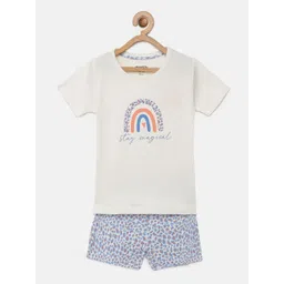 mackly Girls Graphic Printed Round Neck T-shirt With Shorts-picture-49