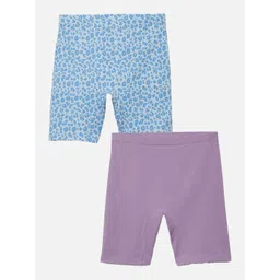 mackly Girls Pack Of 2 Printed Mid-Rise Shorts-picture-18