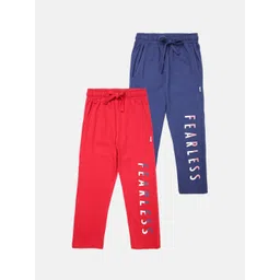 mackly Girls Pack Of 2 Typography Printed Pure Cotton Lounge Pants-picture-12