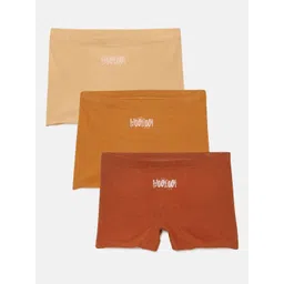 mackly Girls Pack Of 3 Typography Printed Boxer-Style Briefs-picture-15