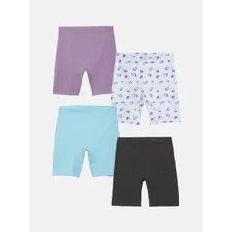 mackly Girls Pack Of 4 Printed Mid-Rise Shorts-picture-23