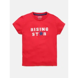 mackly Girls Red Typography Printed Cotton T-shirt-picture-28