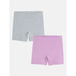 mackly Pack Of 2 Girls Cotton Sports Shorts-picture-24