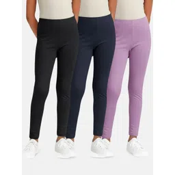 mackly Pack Of 3 Cotton Mid-Rise Ankle-Length Leggings-picture-24