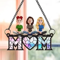 Macorner Mothers Day Personalized Window Hanging Suncatcher Ornament, Gift for Mom from Daughters, Mom Mama Mother Gift-picture-10