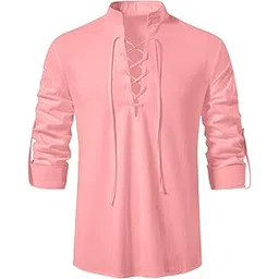 macsivo Men's Cotton Blend Solid Short Kurta with Mandarin Collared Full Sleeve Drawstring Stylish Straight Length | Kurta for Man-picture-34