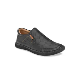 Mactree Men Black Perforated Slip-Ons-picture-36