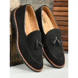 Mactree Men Black Suede Loafers-picture-42