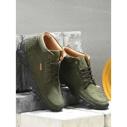 Mactree Men Suede Mid-Top Lace-Up Shoes-picture-16