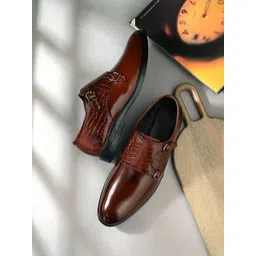 Mactree Men Textured Formal Monk Shoes-picture-11