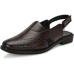mactree PU Leather Sandals for Men | Peshawari Sandals | Ethnic Sandals-picture-13
