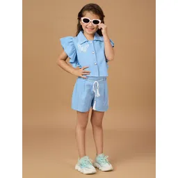 Macwin Girls Printed Shirt Collar Shirt With Short image 2