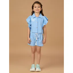 Macwin Girls Printed Shirt Collar Shirt With Short image 1