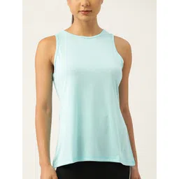 Macy's Ideology Women Turquoise Blue Melange Rapid-Dry Styled Back Top-picture-27