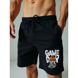 Mad Over Print Men Typography Printed Mid-Rise Loose Fit Cotton Shorts-picture-32