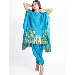 Mada Sasa Botanical Printed Extended Sleeves Kaftan Kurti-picture-11