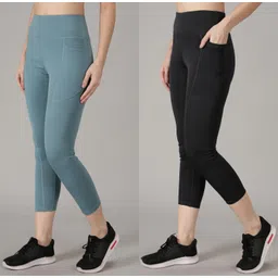 madact Solid Women Light Blue, Grey Tights-picture-17