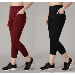 madact Solid Women Maroon, Black Tights-picture-12