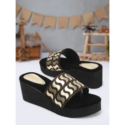 madam glorious Embellished Open Toe Flatform Heels-picture-23