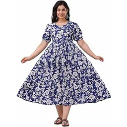 madam Collection Women's Rayon Maternity Anarkali Baby Shower Dress, Comfortable Nursing Feeding Kurta Dress with Both Side Zippers.-picture-29