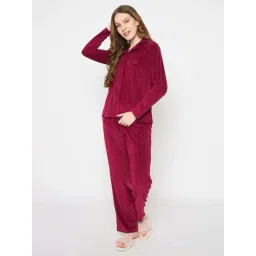 madame m secret MSECRET Maroon Stripes Pyjama Set-picture-37