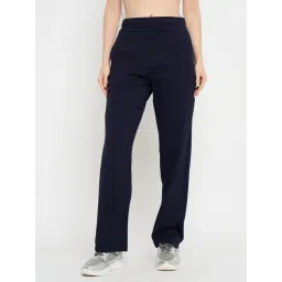 MADAME M Secret Navy Blue Solid Trackpants-picture-34