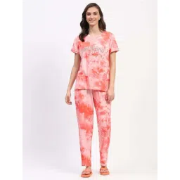 MADAME M Secret Pink Printed T-Shirt Pyjamas Set-picture-39