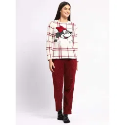 MADAME M Secret White & Red Chequered Night Suit-picture-37