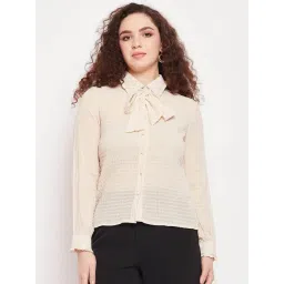 MADAME Beige Self Design Shirt-picture-18