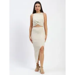 MADAME Beige Textured Co-Ord Set-picture-30