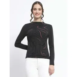 MADAME Black Abstract Top-picture-24