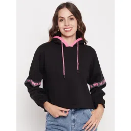 MADAME Black & Pink Regular Fit Hoodie-picture-17