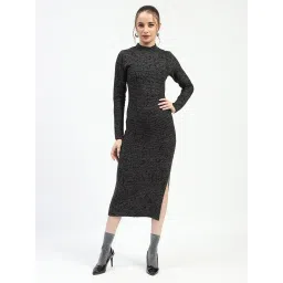 MADAME Black & White Print Midi Dress image 1