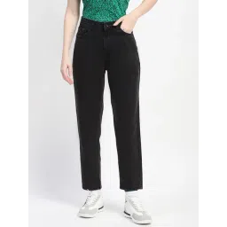 MADAME Black Cotton Relaxed Fit Mid Rise Jeans-picture-19