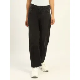 Madame Black Cotton Relaxed Fit Solid Jeans-picture-28