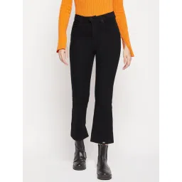 Madame Black Cotton Relaxed Fit Solid Jeans-picture-25