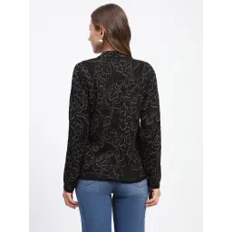 MADAME Black Floral Print Cardigan image 2