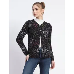 Madame Black Floral Printed Cardigan-picture-20