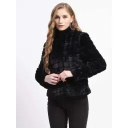 MADAME Black Self Coat-picture-39