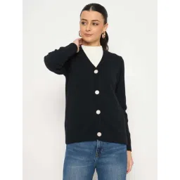MADAME Black Self Pattern Cardigan-picture-38
