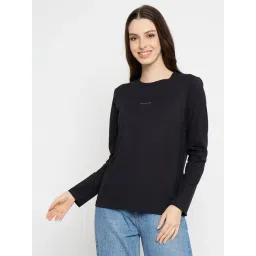 MADAME Black Solid Long Sleeves T-Shirt-picture-39