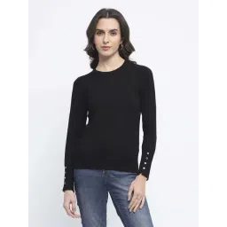 MADAME Black Solid Sweater-picture-28