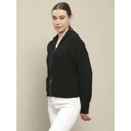 MADAME Black Solid Sweater image 4