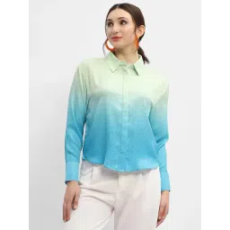 MADAME Blue & Green Regular Fit Shirt-picture-35