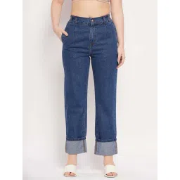 Madame Blue Cotton Regular Fit Jeans-picture-33