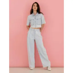 MADAME Blue Cotton Regular Fit Mid Rise Jeans-picture-14